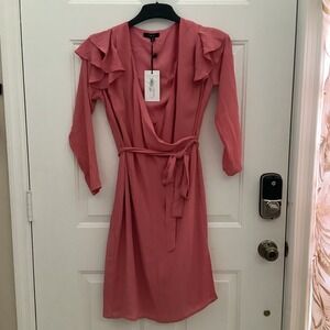 T.D.C. Love‎ Fire Los Angeles Cold Shoulder Long Sleeve Wrap Dress Medium NWT